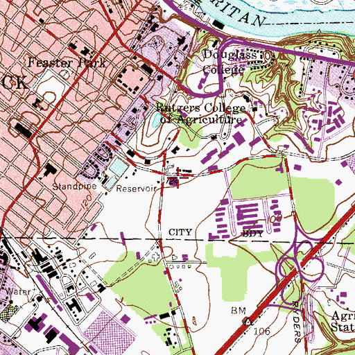 Topographic Map of Food Sciences Building, NJ