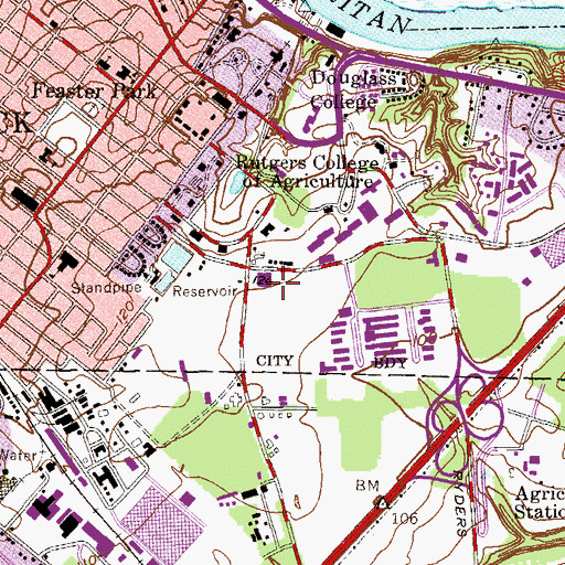 Topographic Map of Nabisco Center for Advanced Food Technology, NJ