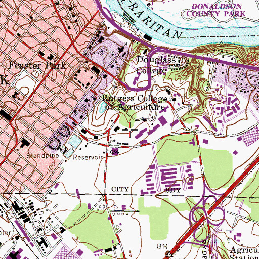 Topographic Map of Chang Science Library, NJ