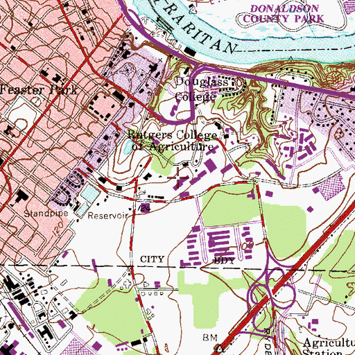 Topographic Map of Bunting-Cobb Hall, NJ