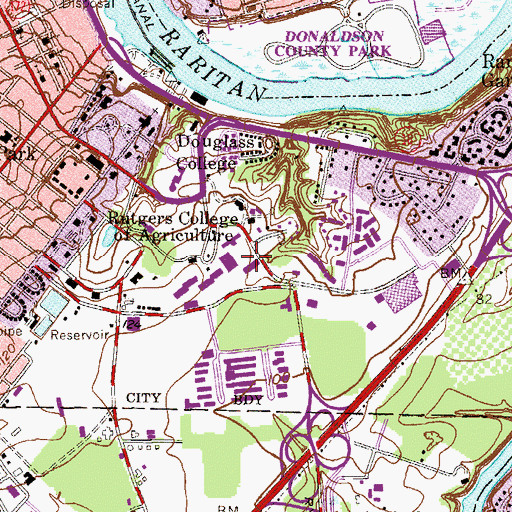 Topographic Map of Lippincott Residence Hall, NJ