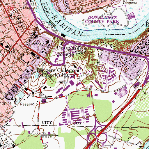 Topographic Map of Katzenbach Hall, NJ