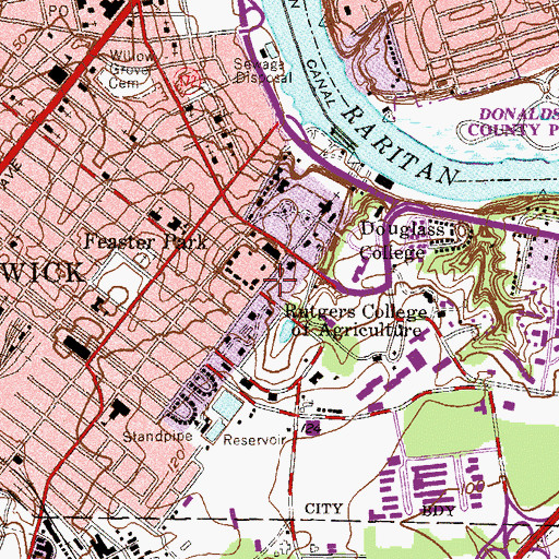 Topographic Map of Davidson Hall, NJ