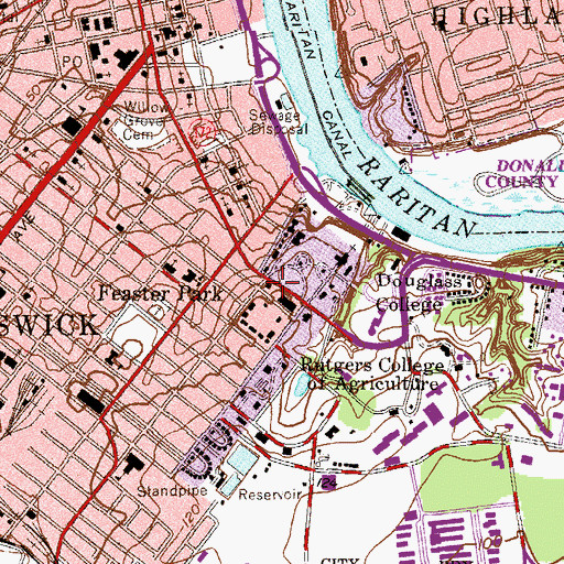 Topographic Map of Federation Hall, NJ