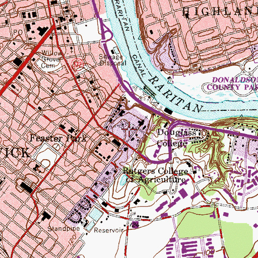 Topographic Map of College Hall, NJ