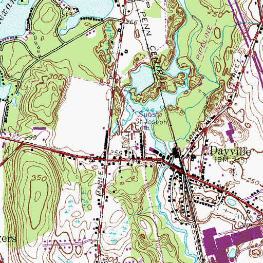 Topographic Map of Saint Joseph Cemetery, CT