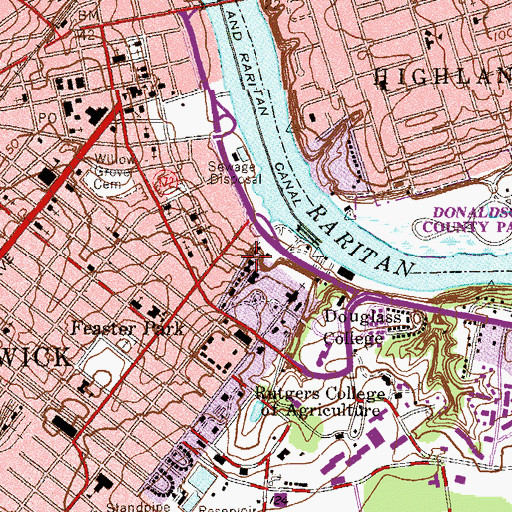 Topographic Map of Biological Sciences Building, NJ