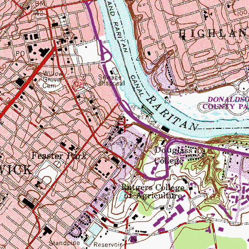 Topographic Map of Ruth Adams Building, NJ