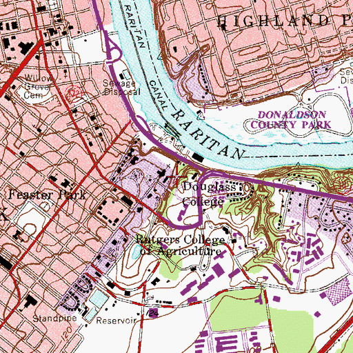 Topographic Map of May Duff Walters Hall, NJ
