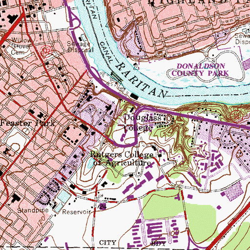 Topographic Map of Levin Theater, NJ