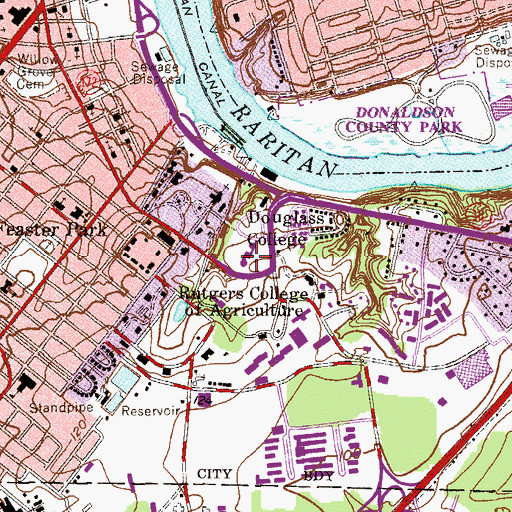 Topographic Map of Hickman Hall, NJ