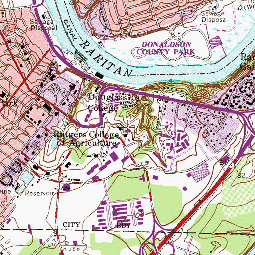 Topographic Map of University Inn and Conference Center, NJ