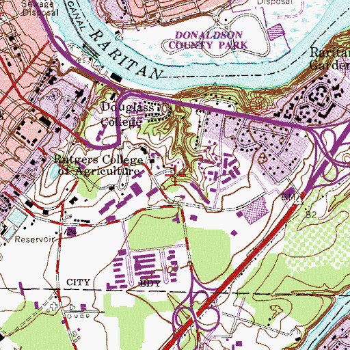 Topographic Map of Ruth Dill Johnson Crockett Building, NJ