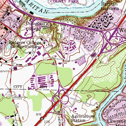 Topographic Map of School of Management and Labor Relations, NJ