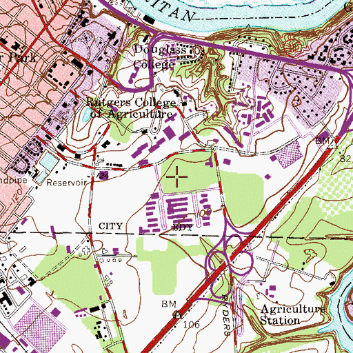 Topographic Map of Cook Campus Center, NJ