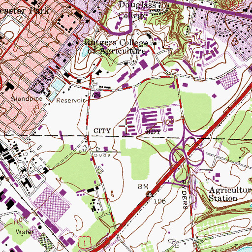 Topographic Map of Perry Hall, NJ