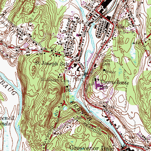 Topographic Map of Saint Joseph Cemetery, CT