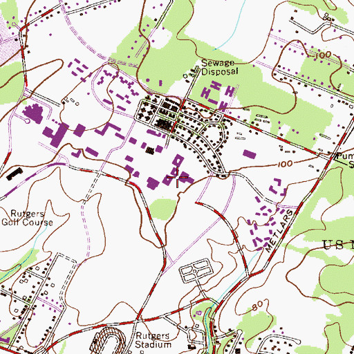Topographic Map of School of Engineering, NJ