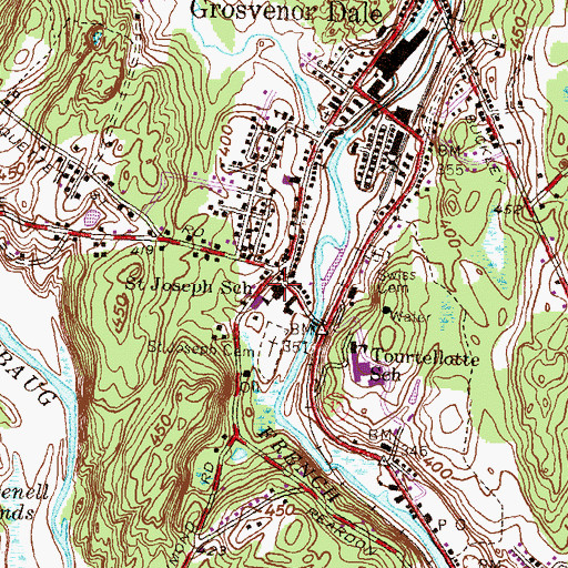 Topographic Map of Saint Joseph School, CT