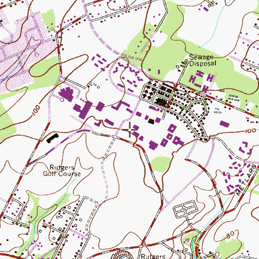 Topographic Map of Physics Library, NJ