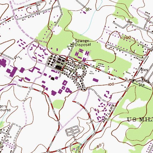 Topographic Map of Paul Robeson Cultural Center, NJ