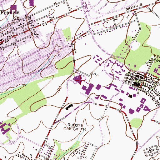 Topographic Map of Psychiatric Institute, NJ