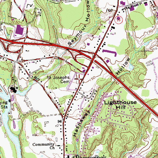 Topographic Map of Saint Josephs Cemetery, CT