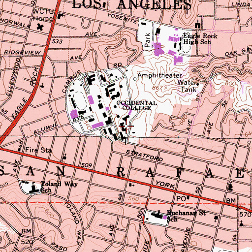 Topographic Map of Anderson Field, CA
