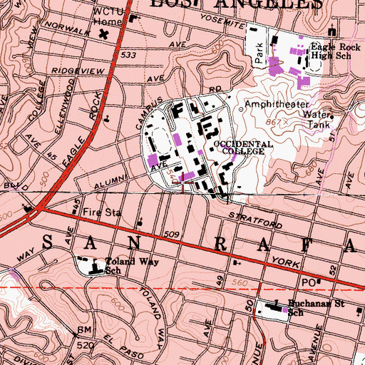 Topographic Map of Hameetman Science Center, CA