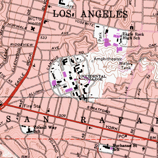 Topographic Map of Sycamore Glen, CA