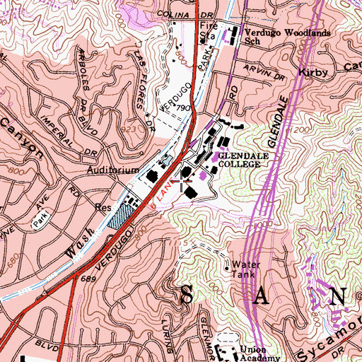 Topographic Map of San Fernando Complex, CA