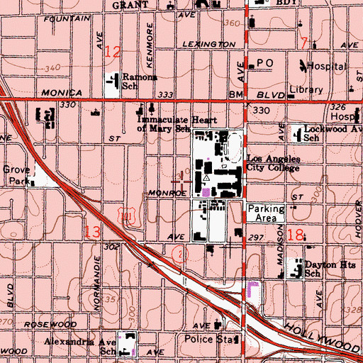 Topographic Map of Cesar Chavez Administration Building, CA