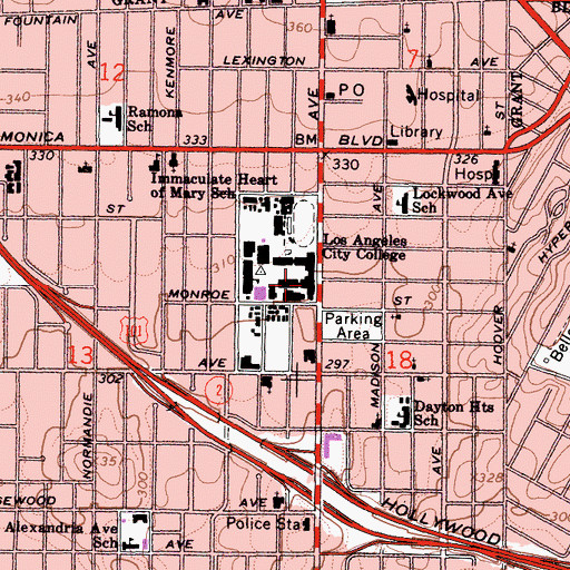 Topographic Map of Clausen Hall, CA