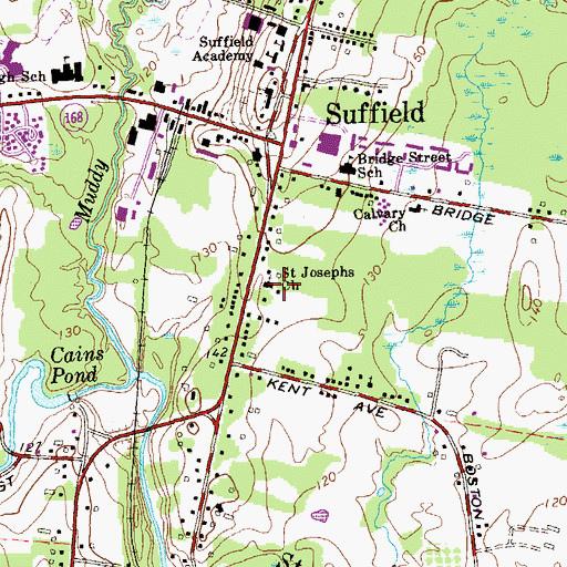 Topographic Map of Saint Josephs Church, CT