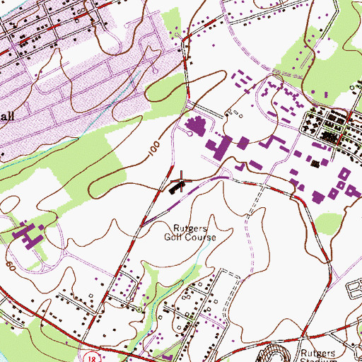 Topographic Map of Waksman Institute of Microbiology, NJ