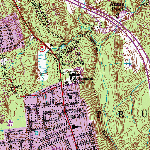 Topographic Map of Saint Josephs Manor, CT
