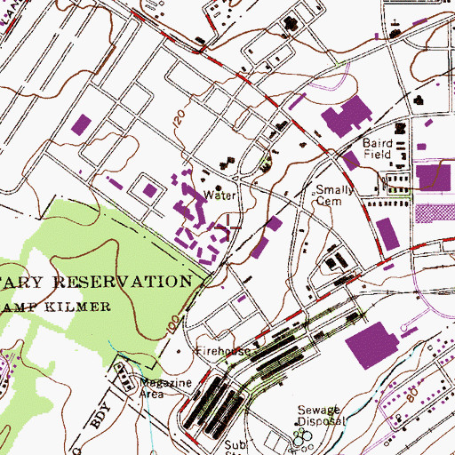 Topographic Map of Quad Three Residence Hall, NJ