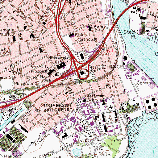 Topographic Map of Saint Josephs School, CT