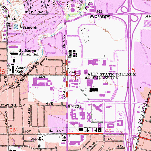 Topographic Map of Becker Amphitheater, CA