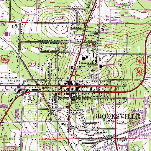 Topographic Map of Fredereick Eugene Lykes Junior Memorial Library, FL