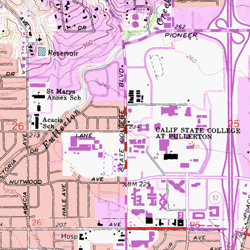 Topographic Map of Portola Pavilion, CA