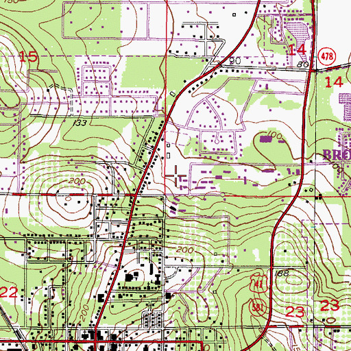 Topographic Map of Hernando HIgh School Performing Arts Center, FL