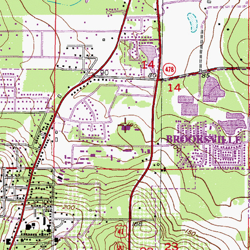 Topographic Map of Hernando County School Board Headquarters, FL