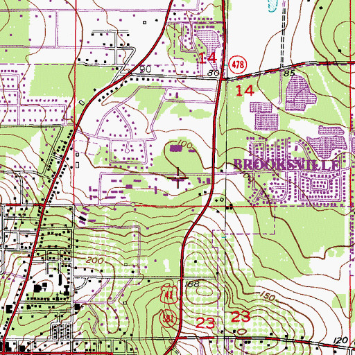 Topographic Map of Brooksville Elementary School, FL