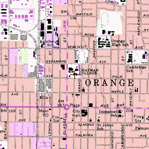 Topographic Map of Bertea Hall, CA