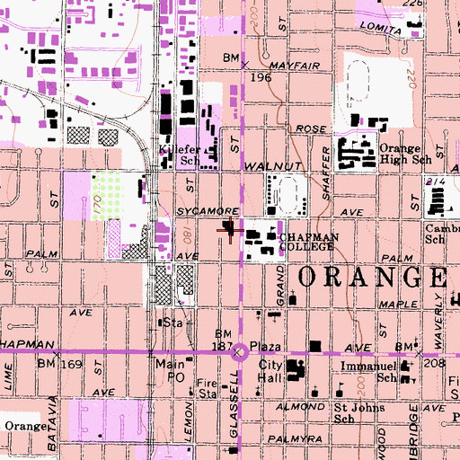Topographic Map of DeMille Hall, CA