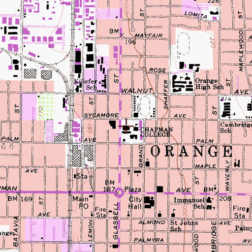 Topographic Map of Wilkinson Hall, CA