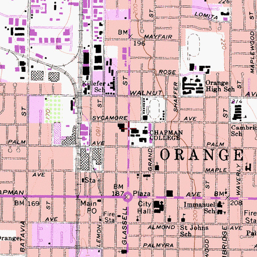 Topographic Map of Liberty Plaza, CA