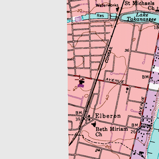 Topographic Map of Congregation Brothers of Israel, NJ