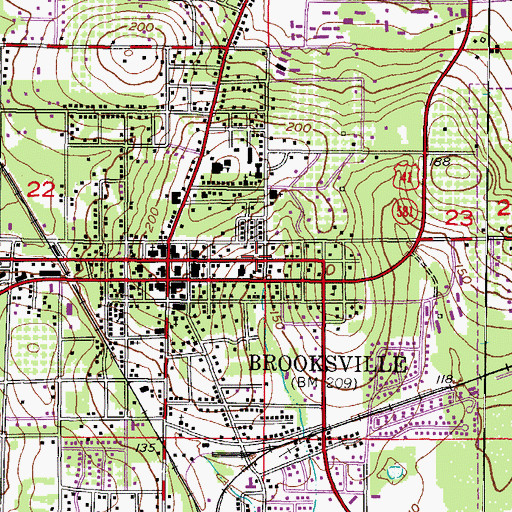 Topographic Map of Hernando County Records Storage Facility, FL